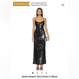 Jessie Sequin Maxi Dress in Black